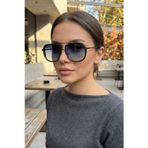 Kapin Oldia Metal Tasarım Büyük Güneş Gözlüğü - Füme