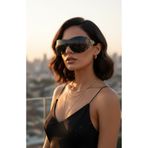 Kapin Zero Vintage Oval Güneş Gözlüğü - Siyah