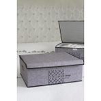 Kapısı Keçe Çok Amaçlı Kapaklı Düzenleyici Kutu 50 x 40 x 19 cm (Baza, Gri)