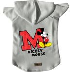 Kapişonlu Polar Sweatshirt Köpek ve Kedi Kıyafeti & Elbisesi - Beyaz Yeni Mickey 2 - XS