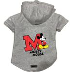 Kapişonlu Polar Sweatshirt Köpek ve Kedi Kıyafeti & Elbisesi - Gri Yeni Mickey 2 - XS