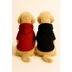 Kapişonlu Polar Sweatshirt Köpek ve Kedi Kıyafeti & Elbisesi - Kırmızı & Siyah 2'li Fırsat Paketi - Kırmızı - Siyah