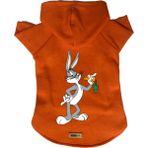 Kapişonlu Polar Sweatshirt Köpek ve Kedi Kıyafeti & Elbisesi - Turuncu Yeni Bugs Bunny - XS