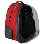 Kapitone Astronot 28x32x40 cm Kırmızı Kedi Köpek Taşıma Çantası