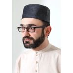 Kapitone Desenli Kadife Kalıp Namaz Takkesi Koyu Gri Koyu Gri