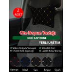 Kapitone Desenli Renkli Deri Oto Koltuk Boyun Yastığı - Siyah - Sarı