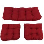 Kapitone dış Koltuklar Için Yastık, 3pcs Polyester Pp, Yastıkları Ihlal Ederek Bahçe Için Rahat Yastıklar Seti (WINE RED)