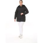 Kapitone Mont, Kaban, Içi Kürklü Kapitone Mont ,büyük Beden Mont, Su Itici Mont - Black - 52