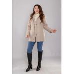 Kapitone Mont, Kaban, Içi Kürklü Kapitone Mont ,büyük Beden Mont, Su Itici Mont - Krem - 48