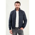 Kapitone Slim Fit Hakim Yaka Şişme Erkek Mont - Lacivert - 54