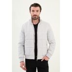 Kapitone Slim Fit Hakim Yaka Şişme Erkek Mont - Taş - 50