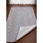 Kapitoneli Nakışlı Hediyelik Çeyizlik Gelin Damat Seccade. 70X110 cm - Gri - 70 x 110 cm