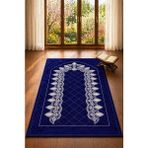 Kapitoneli Nakışlı Hediyelik Çeyizlik Gelin Damat Seccade. 70X110 cm - Lacivert - 70 x 110 cm