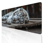 Kaplan Büyük Mouse Mat Oyun Mouse Pad Büyük 61 x 30 cm Klavye Mat Kaymaz Kauçuk Tabanlı, Mousepad Yıkanabilir Genişletilmiş Büyük Fare Paspasları, Ev Ofis Çalışmaları için Fare Altlığı 3-858