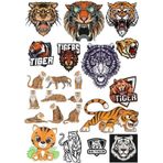 Kaplan Tiger Sticker Set-16 16 Parça Telefon, Tablet, Defter, Laptop Sticker