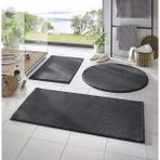 Kaplansoy Carpet Banyo Paspası Banyo Halısı 3 Lü Post Peluş Paspas - Antrasit