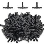 Kapokr 200 adet hortum bağlantısı, T parça, 4/7 mm damlama hortumu bağlantısı, damlacık sulama, bahçe, çim için T bağlantısı, otomatik damla sulama sistemi