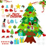 Kapokr 41 adet Noel ağacı keçesi, çocuklar için, kendin yap, keçe, çam ağacı, 100 cm, Noel ağacı, cırt cırtlı, çıkarılabilir asma süslü, Noel ağacı, ev, duvar, Noel dekorasyonu için
