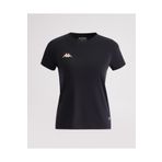 Kappa 331E2IWA01-3 W Kombat Dhola Bisiklet Yaka Regular Fit Düz Siyah Kadın T-Shirt