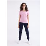 Kappa 361D5Uwx5W W Logo Cabou Bisiklet Yaka Regular Fit Düz Pembe Kadın T-Shirt