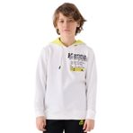 Kappa Erkek Çocuk Beyaz Sweatshirt, Kapüşonlu, Uzun Kol, Regular Kalıp, 9-10 Yaş
