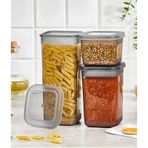 Kapris Erzak Saklama Kabı 3'Lü Antrasit 1700 ML + 1100 ML + 500 ML Antrasit