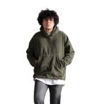 KAPŞONLU OVERSİZE POLAR ERKEK SWEATSHİRT YEŞİL S