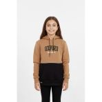 Kapşonlu Oxford Baskılı Kanguru Cepli Kız Çocuk Sweatshirt