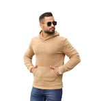 KAPŞONLU SLİMFİT POLAR ERKEK SWEATSHİRT KAHVE M