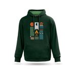 Kapşonlu Sweatshirt Kamp Bauhaus Tasarım Kapşonlu Sweatshirt, Nefti yeşil, XL