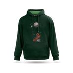 Kapşonlu Sweatshirt Kayada Oturan Astronot Tasarım Kapşonlu Sweatshirt, Nefti yeşil, S
