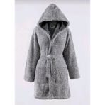 Kapşonlu welsoft unisex peluş bornoz sabahlık L