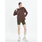 Kapşonlu Yoga Sweatshirt Modal Kumaş Yumuşak Tuşe Dokulu Bol Kalıp Cepli