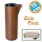 Kapsul Ayak Mobilya Yukseltici Kanepe Tv Unitesi Koltuk Ayagi Baza Ayaklari Kubik Ceviz 15 Cm