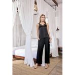 Kapsulavm Viskon Dantelli Ve Dekolteli Saten Pijama Takımı