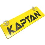 Kaptan Yazılı Sarı Dekor Plaka Vantuzlu Cam Süsü