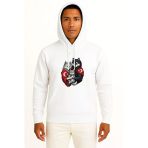 Kapüşonlu Anne - Baba Ve Çocuk Turan Kurt Ve Türk Bayrağı Göğüs Baskılı Unisex Sweatshirt