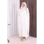 Kapüşonlu Ayrobin Pelerin 70021 Ekru - Standart