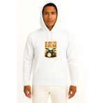 Kapüşonlu Bateri Davul İçin Doğmak Göğüs Tasarımlı Unisex Sweatshirt