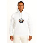 Kapüşonlu Hallowen Ve Ghost Göğüs Baskılı Unisex Sweatshirt