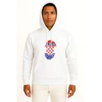 Kapüşonlu Hırvatistan Logosu Ve Bayrağı Göğüs Tasarımlı Unisex Sweatshirt