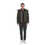 Kapüşonlu Kalın Erkek Şişme Mont Standart Fit Haki 3XL