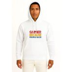 Kapüşonlu Oyuncuyum Çünkü İnsanlar Berbat Göğüs Baskılı Unisex Sweatshirt