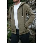 Kapüşonlu Polar Hırka Haki - 2XL