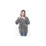 kapüşonlu polar welsoft peluş hırka - cepli kapüşonlu fermuarlı kışlık peluş hırka ceket - 48 - Gri
