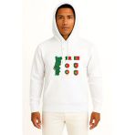 Kapüşonlu Portekiz Haritası Ve Bayrağı Göğüs Baskılı Unisex Sweatshirt