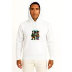 Kapüşonlu Teddy Bear Gözlüklü 2 Ayı Göğüs Baskılı Unisex Sweatshirt