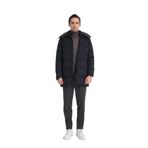 Kapüşonlu Uzun Erkek Şişme Mont Standar Fit Lacivert 3XL