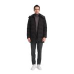 Kapüşonlu Uzun Erkek Şişme Mont Standar Fit Siyah 3XL
