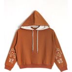 Kapüşonlu Uzun Kol Kahverengi Renk Kız Çocuk Sweatshirt - 8 Yaş